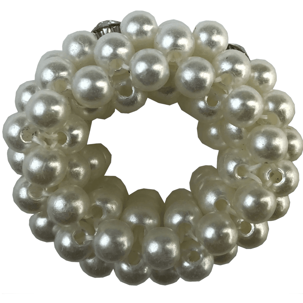 Pearl Hair Scrunchie with Crystals