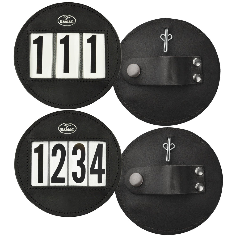 Hamag™ Leather Bridle Number Holders (Pair) - Round