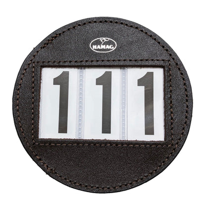 Hamag™ Leather Bridle Number Holders (Pair) - Round