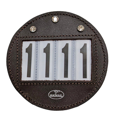 Hamag™ Leather Bridle Number Holders (Pair) - Round