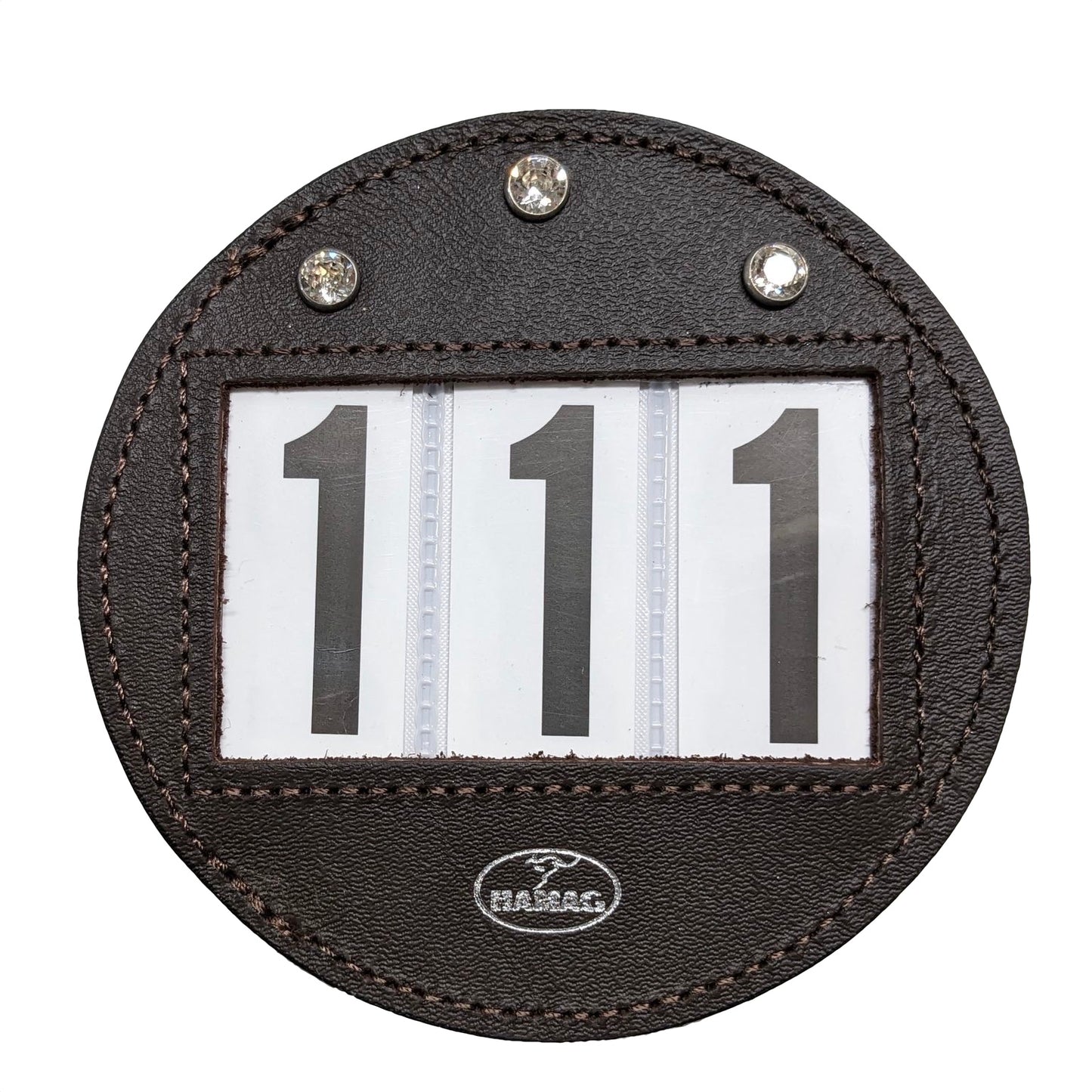 Hamag™ Leather Bridle Number Holders (Pair) - Round
