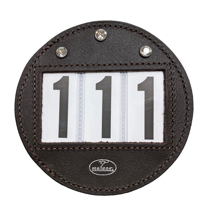Hamag™ Leather Bridle Number Holders (Pair) - Round