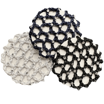 Crocheted Hair Bun Net - with Diamantes
