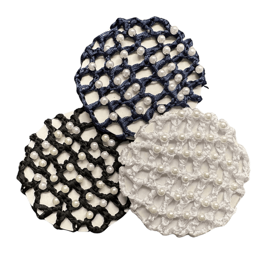 Crocheted Hair Bun Net - with Pearls