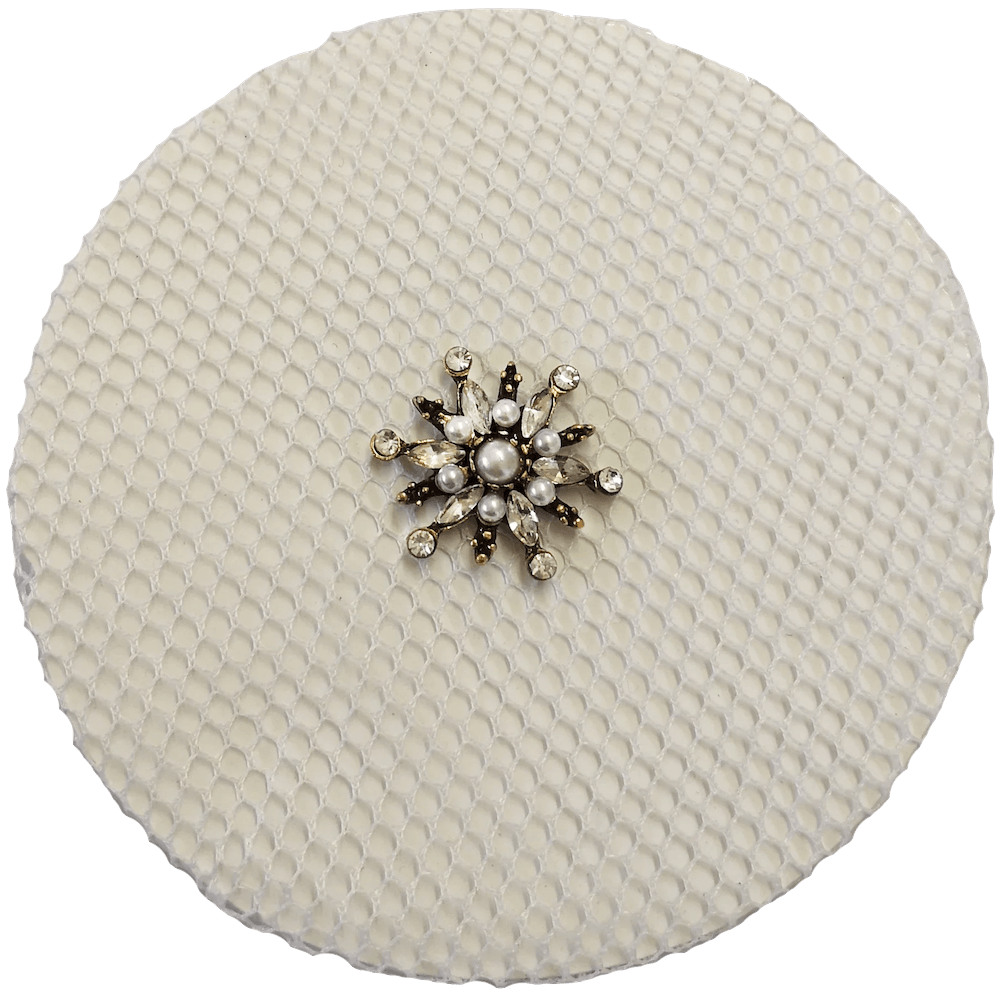 Nylon Hair Bun Net - with Diamante Floret