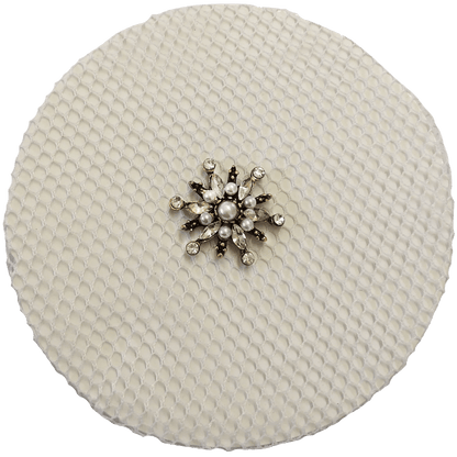Nylon Hair Bun Net - with Diamante Floret