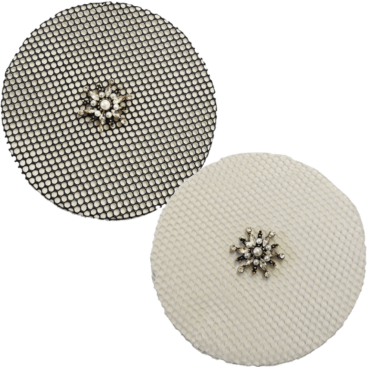 Nylon Hair Bun Net - with Diamante Floret