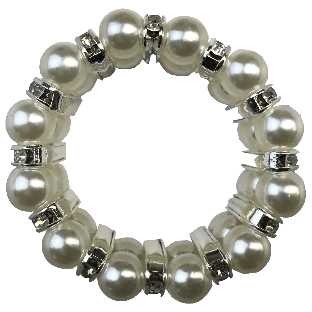 Pearl Hair Scrunchie with Diamantes - 3 Strands