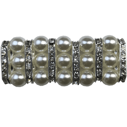 Pearl Hair Scrunchie with Diamantes - 3 Strands