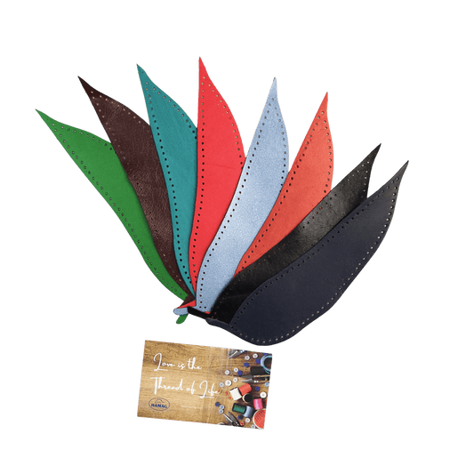 Punched Leaf Shaped Kangaroo Leather Elbow/Knee Patches