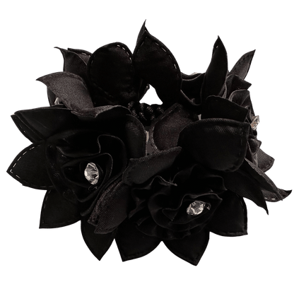 Rose Petal Hair Scrunchie with Crystals