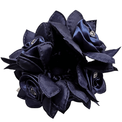 Rose Petal Hair Scrunchie with Crystals