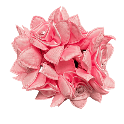 Rose Petal Hair Scrunchie with Crystals
