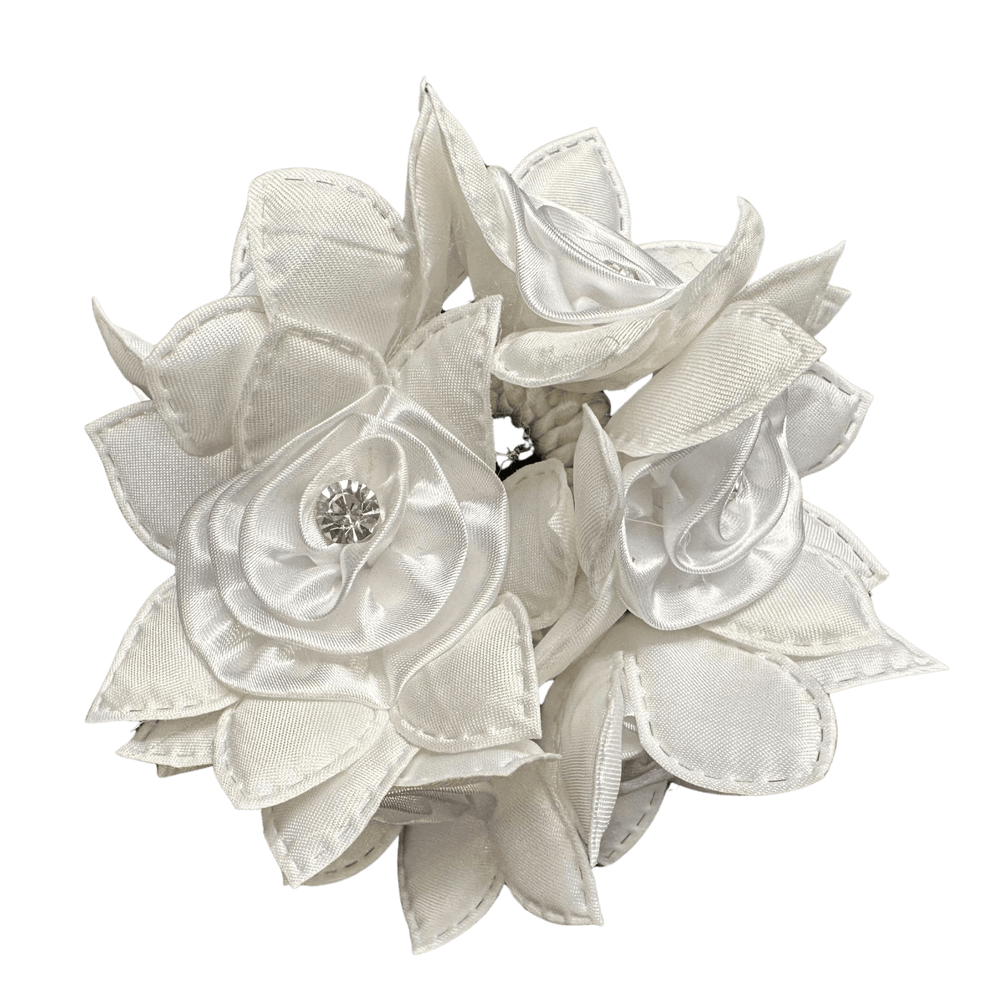 Rose Petal Hair Scrunchie with Crystals