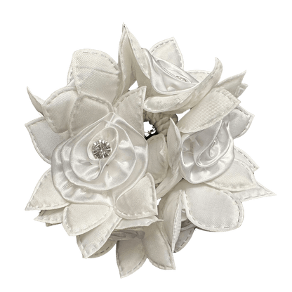 Rose Petal Hair Scrunchie with Crystals