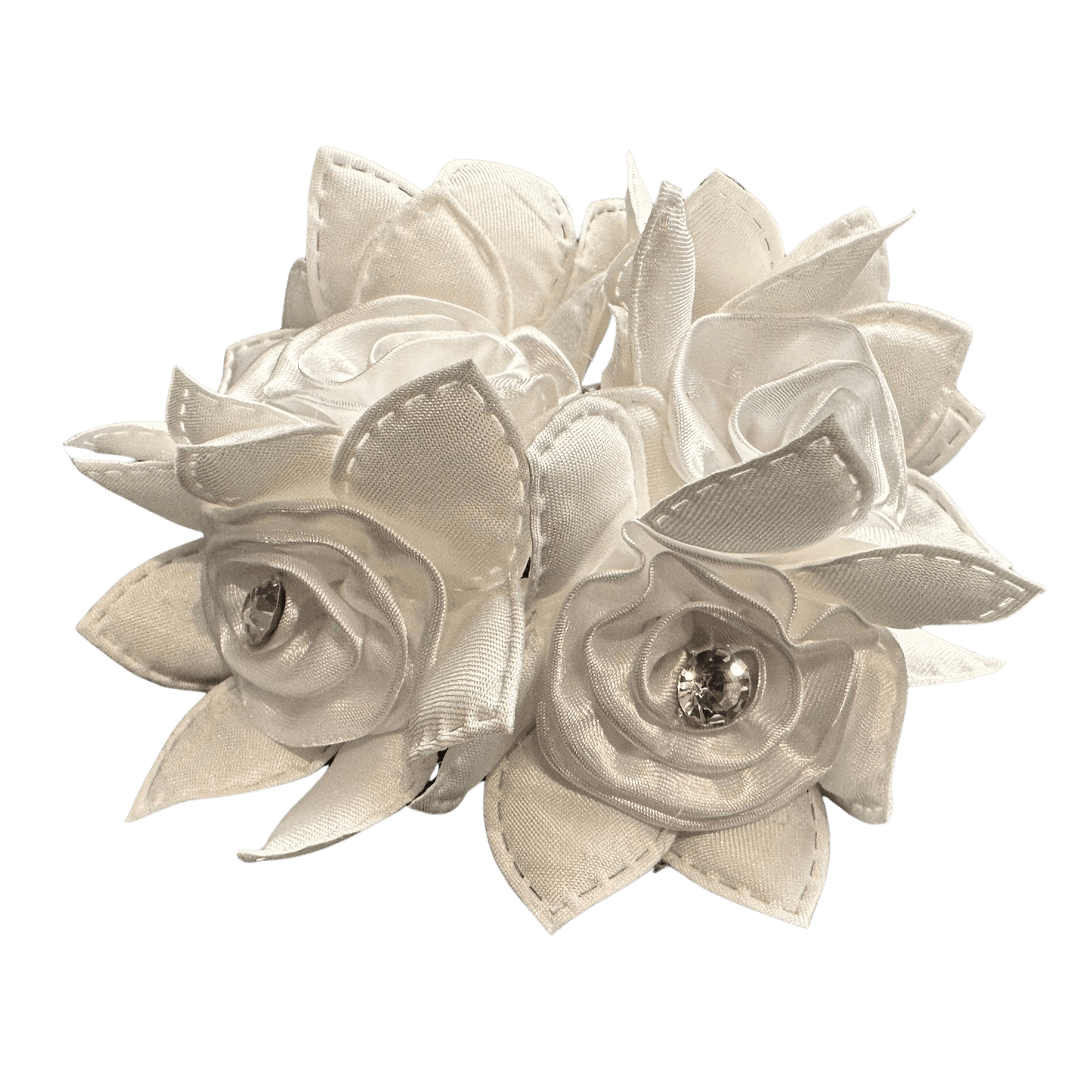 Rose Petal Hair Scrunchie with Crystals