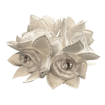 Rose Petal Hair Scrunchie with Crystals