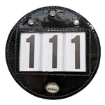 Hamag™ Patent Leather Bridle Number Holders (Pair) - Round