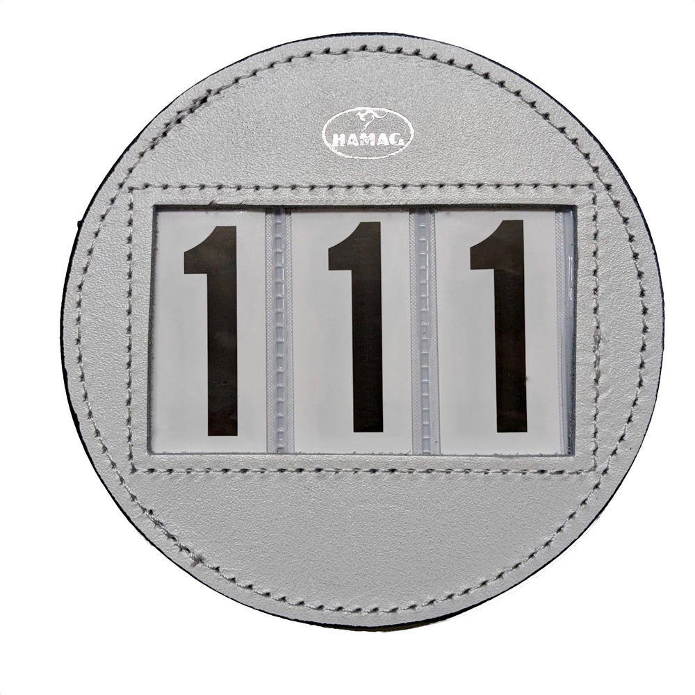 Hamag™ Leather Bridle Number Holders (Pair) - Round