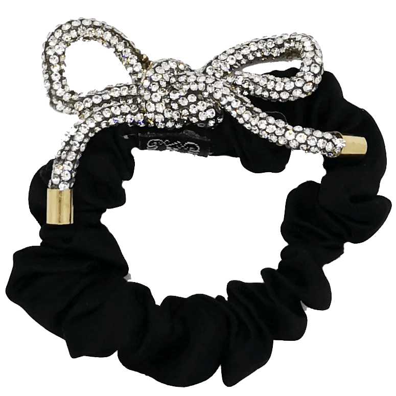 Satin Hair Scrunchie with Diamante Bow
