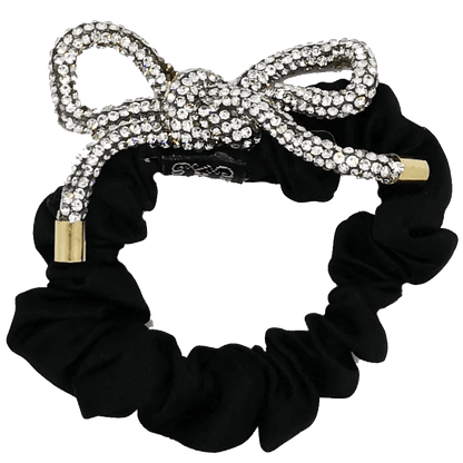 Satin Hair Scrunchie with Diamante Bow