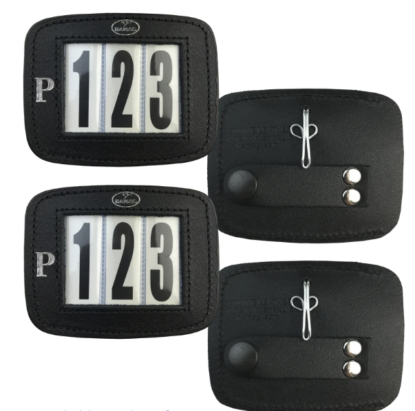 Hamag™ Pony Leather Bridle Number Holders (Pair) with P