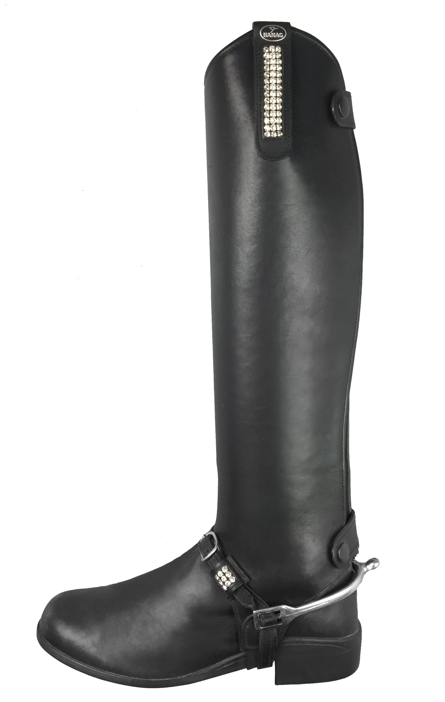 Leather Spur Strap Keepers With Swarovksi Crystal (Pair)