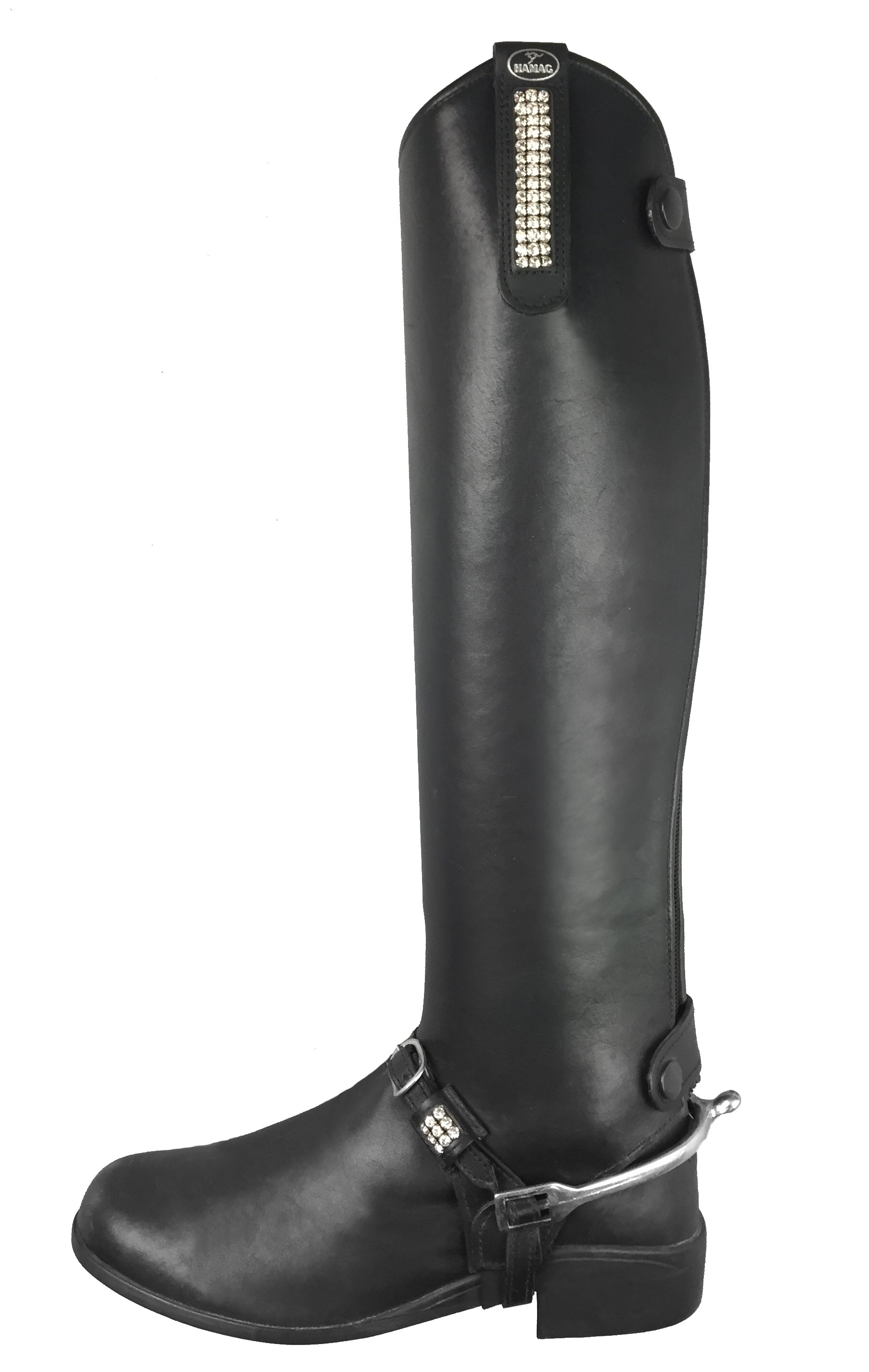 Leather Spur Strap Keepers With Swarovksi Crystal (Pair)