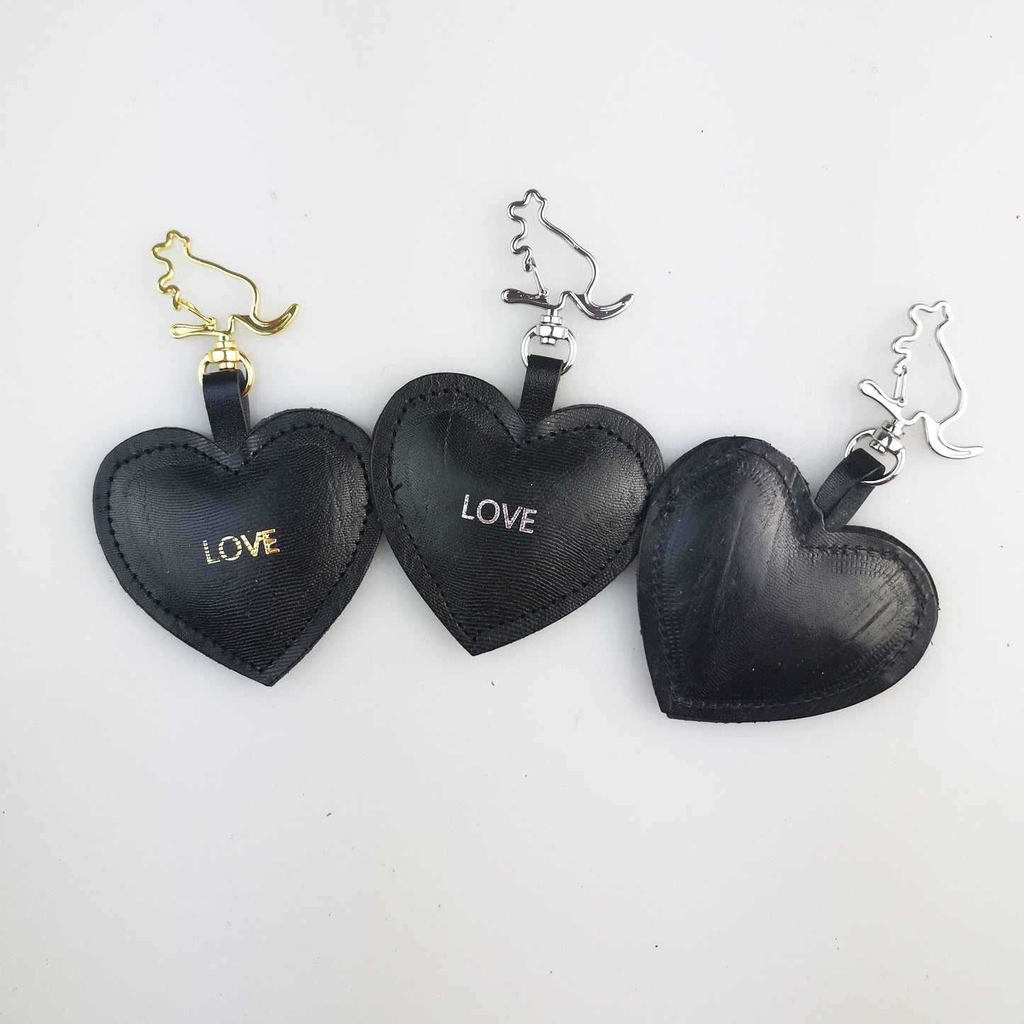 Personalised Heart Shape Kangaroo Leather Keychain with Kangaroo Hook