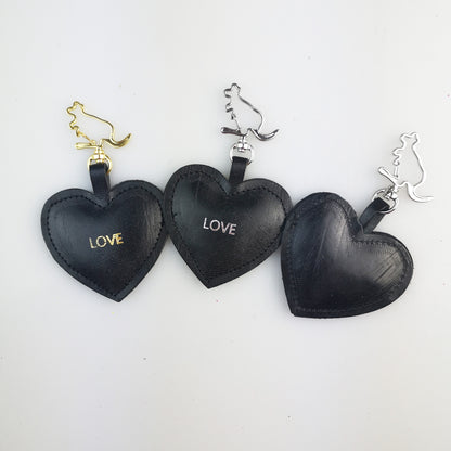 Personalised Heart Shape Kangaroo Leather Keychain with Kangaroo Hook