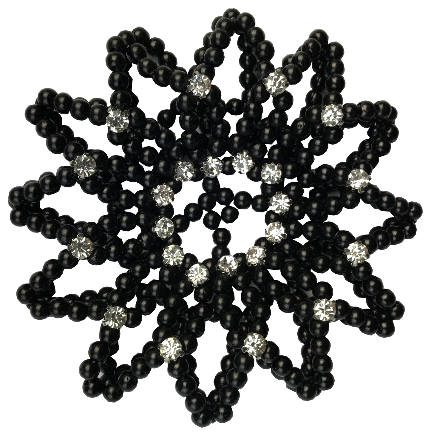 Pearl Hair Bun Net - with Crystals