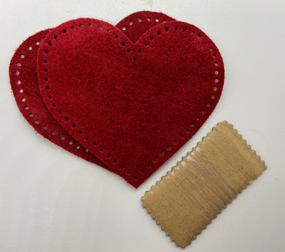 Heart Shaped Suede Leather Elbow Patch/Embellishment