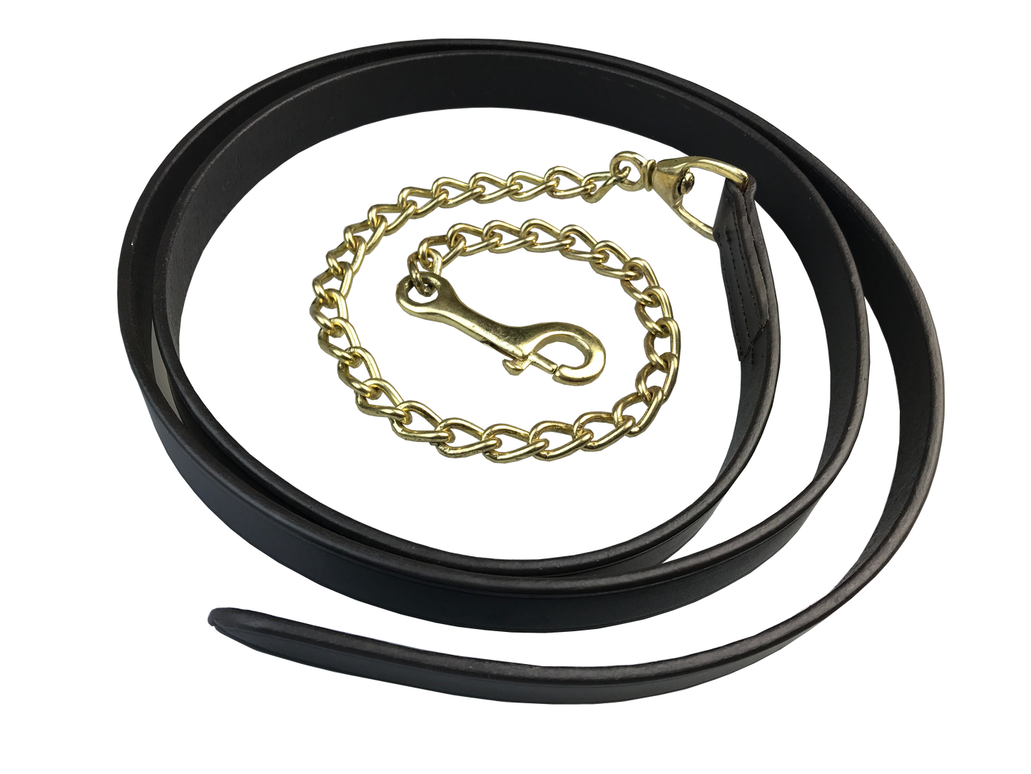 Leather Lead Chain with Brass or Silver Fittings
