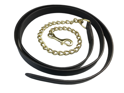 Leather Lead Chain with Brass or Silver Fittings