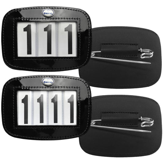 Hamag™ Patent Leather Saddle Cloth Number Holders (Pair)