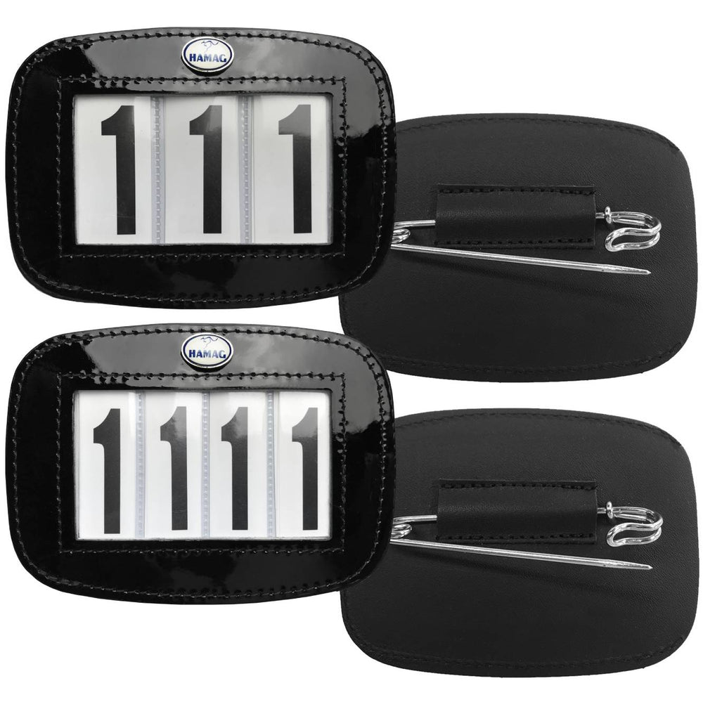 Hamag™ Patent Leather Saddle Cloth Number Holders (Pair)
