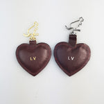 Personalised Heart Shape Kangaroo Leather Keychain with Kangaroo Hook