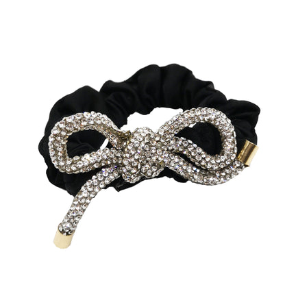 Satin Hair Scrunchie with Diamante Bow