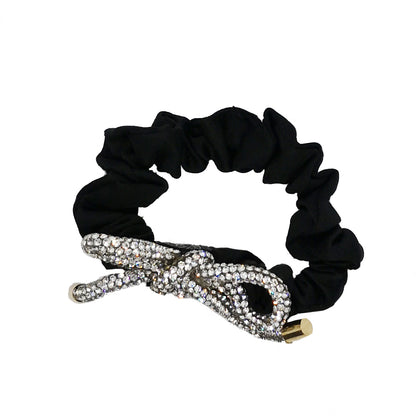 Satin Hair Scrunchie with Diamante Bow