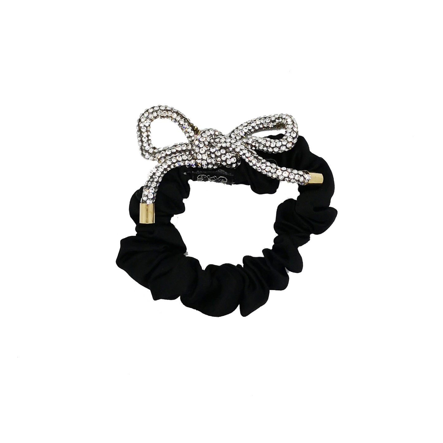 Satin Hair Scrunchie with Diamante Bow