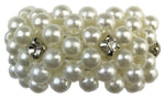 Pearl Pony Tail Holder with Crystals - Small