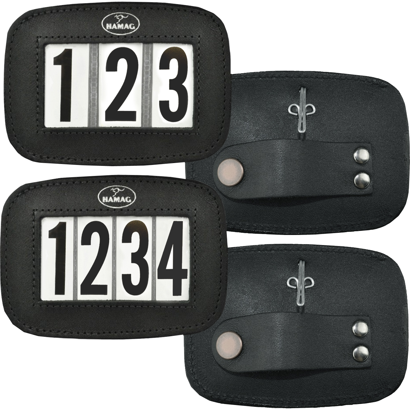 Hamag™ Leather Bridle Number Holders (Pair)