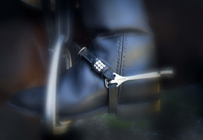 Leather Spur Strap Keepers With Swarovksi Crystal (Pair)