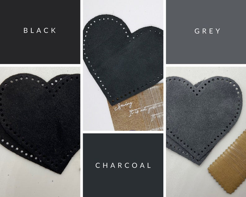 Heart Shaped Suede Leather Elbow Patch/Embellishment
