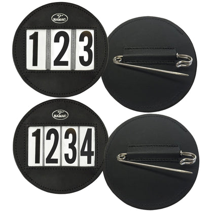 Hamag™ Leather Saddle Cloth Number Holders (Pair) - Round