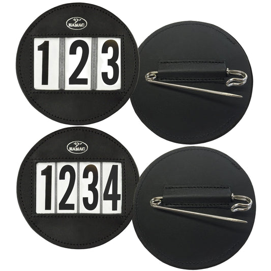 Hamag™ Leather Saddle Cloth Number Holders (Pair) - Round